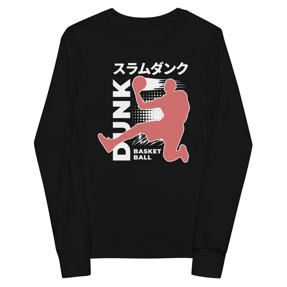 Basketball Dunk Youth Long Sleeve Tee