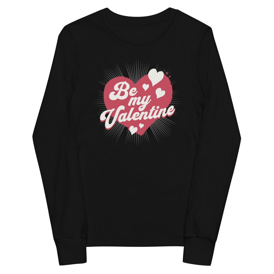 Be my Valentine - Love Heart Youth Long Sleeve Tee