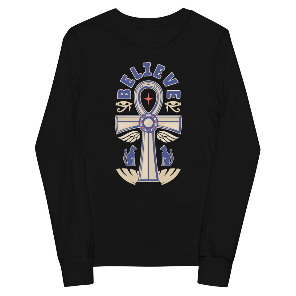 Believe  - Faith Symbol Youth Long Sleeve Tee