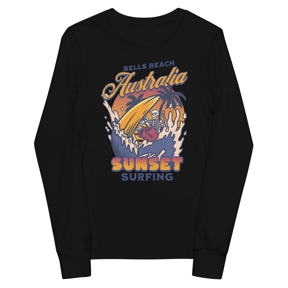 Bells Beach Australia Sunset Surfing Youth Long Sleeve Tee