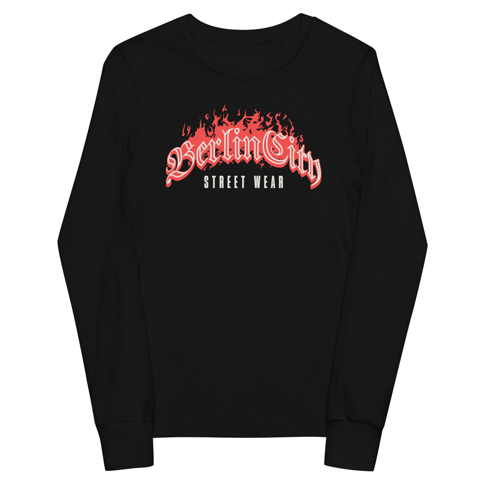 Berlin City Streetwear - Fire Youth Long Sleeve Tee