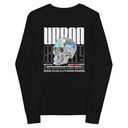 Black 3D Skull Youth Long Sleeve Tee