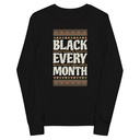 Black Every Month - African American History Youth Long Sleeve Tee