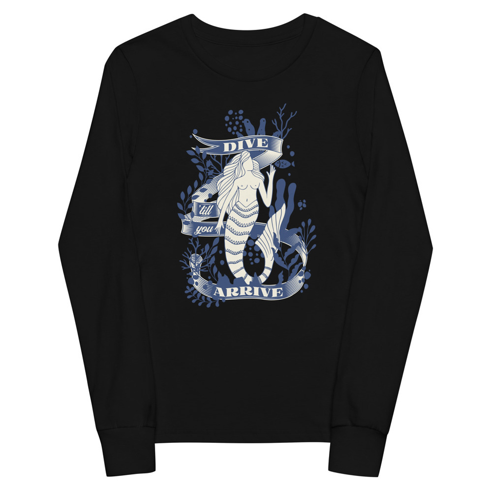 Blue Mermaid - Nautical Youth Long Sleeve Tee