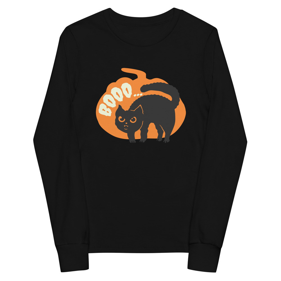 Boo - Scay Cute Cat Youth Long Sleeve Tee