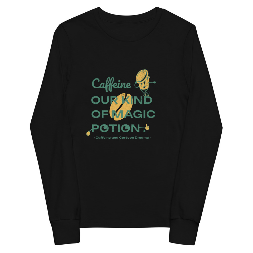 Caffeine Cartoon Youth Long Sleeve Tee