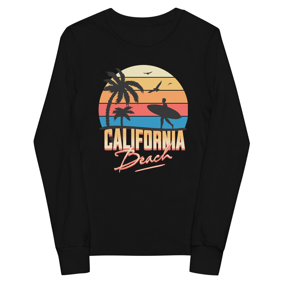 California Beach - Retro Surf Youth Long Sleeve Tee