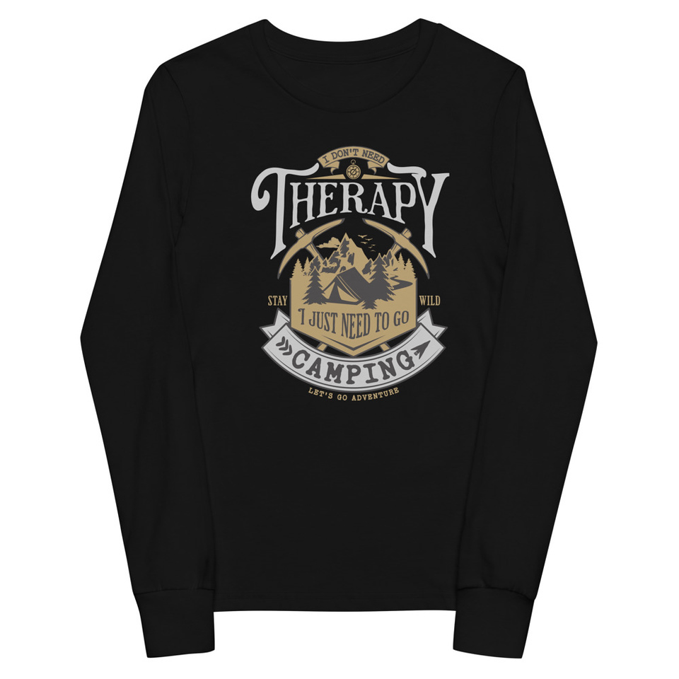 Camping Emblem Youth Long Sleeve Tee