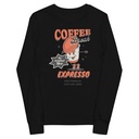 Coffee Break Cartoon Retro 90s  Youth Long Sleeve Tee