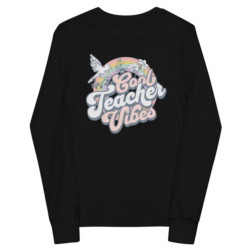 Cool Teacher Vibes Youth Long Sleeve Tee