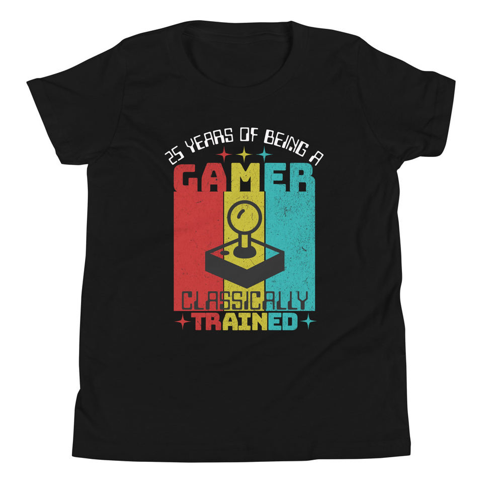 25 Years of Being A Gamer Youth Staple Tee