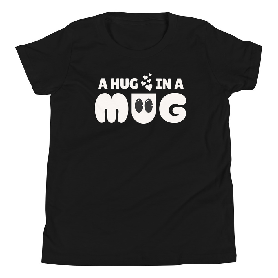 A Hug in a Mug - Funny Cartoon Youth Staple Tee