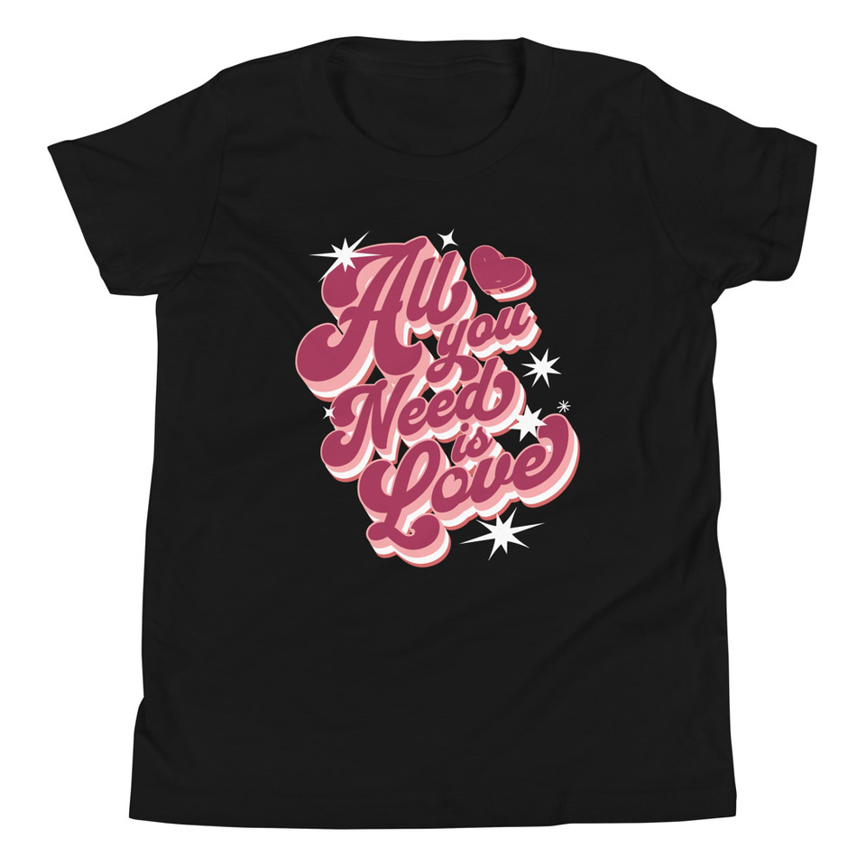 All You Need is Love - Retro Valentines Day Youth Staple Tee
