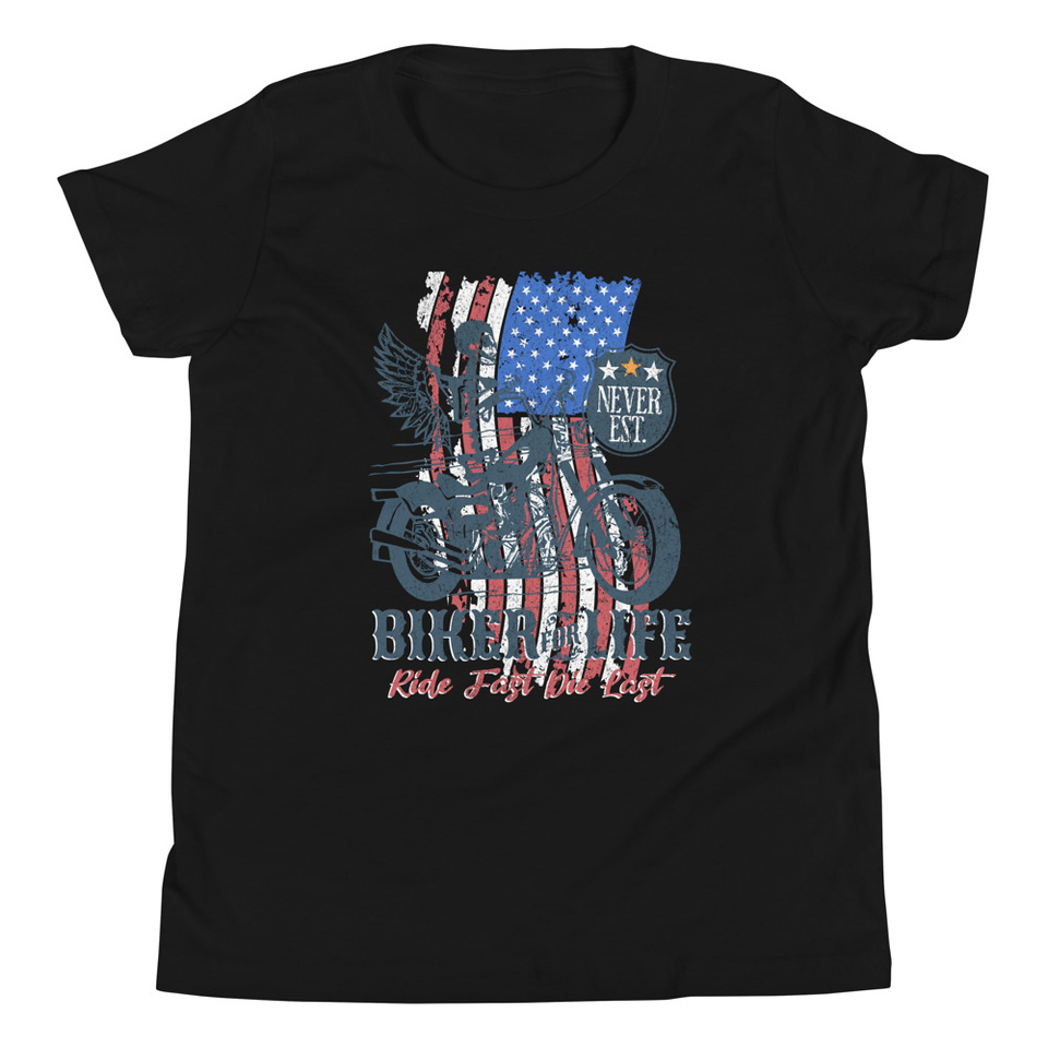 American Biker for Life Youth Staple Tee