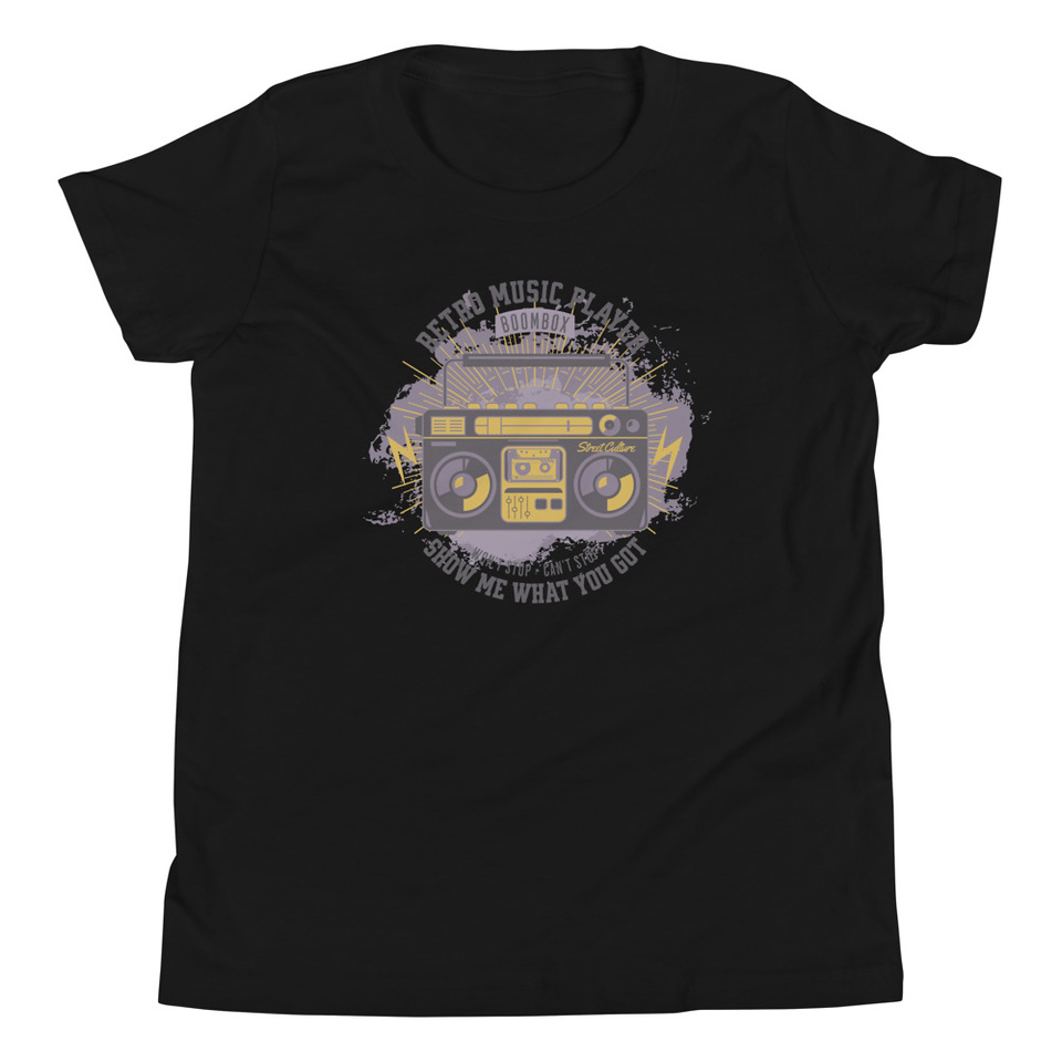 Boombox Music Player - Retro Youth Staple Tee