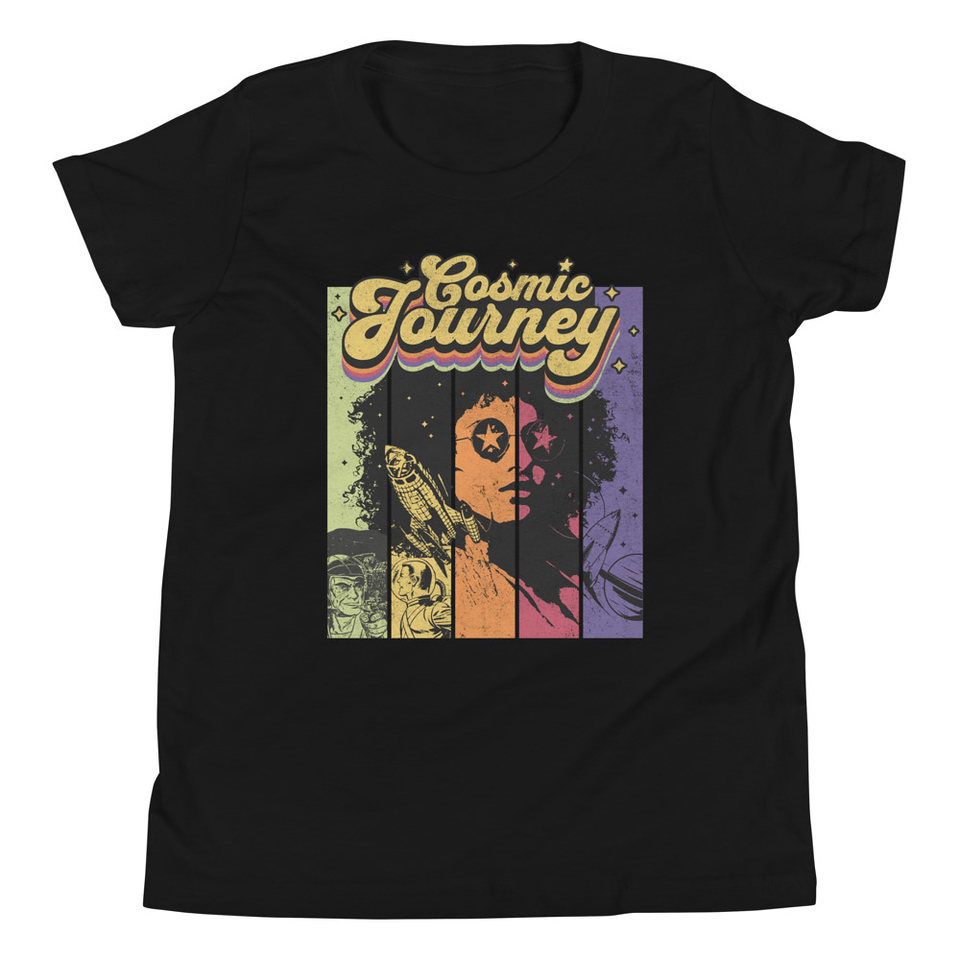 Cosmic Journey Rainbow Retro Youth Staple Tee