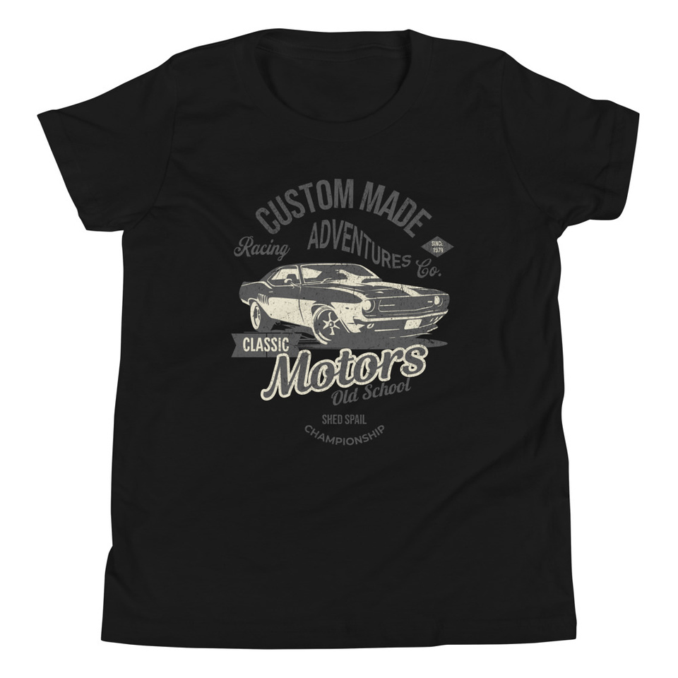 Custom Made Adventures Motors Old School Youth Staple Tee