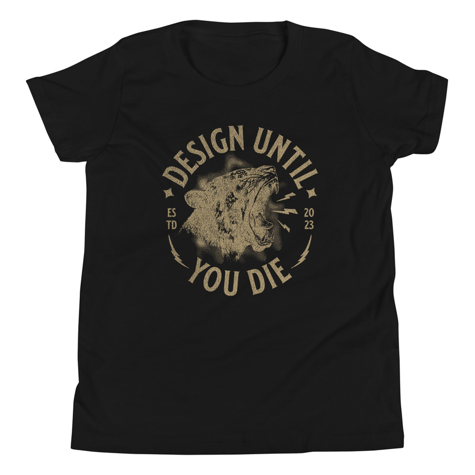 DESIGN UNTIL YOU DIE Youth Staple Tee