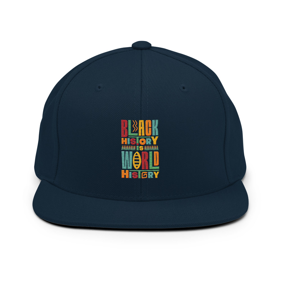Black History Is World History - Colorful Typography Classic Snapback
