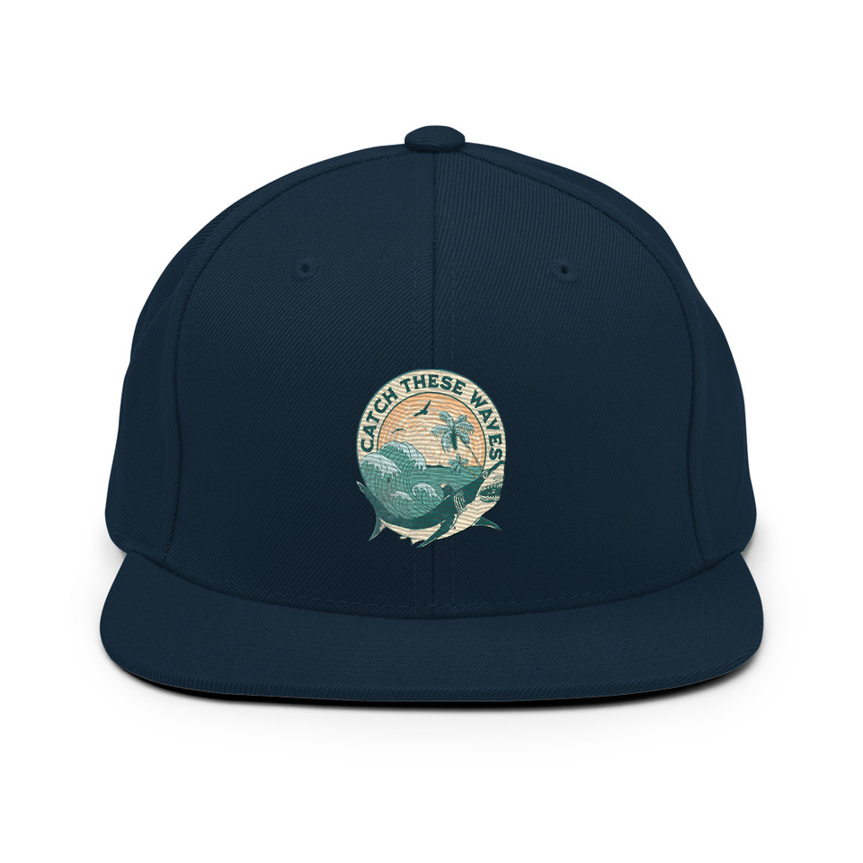 Catch These Waves Shark  Classic Snapback