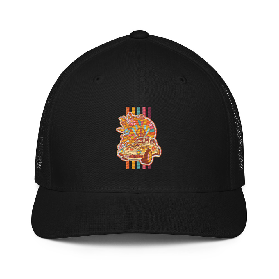 60s flower power Closed-Back Trucker Cap