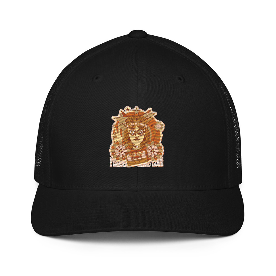 60s tee design Closed-Back Trucker Cap