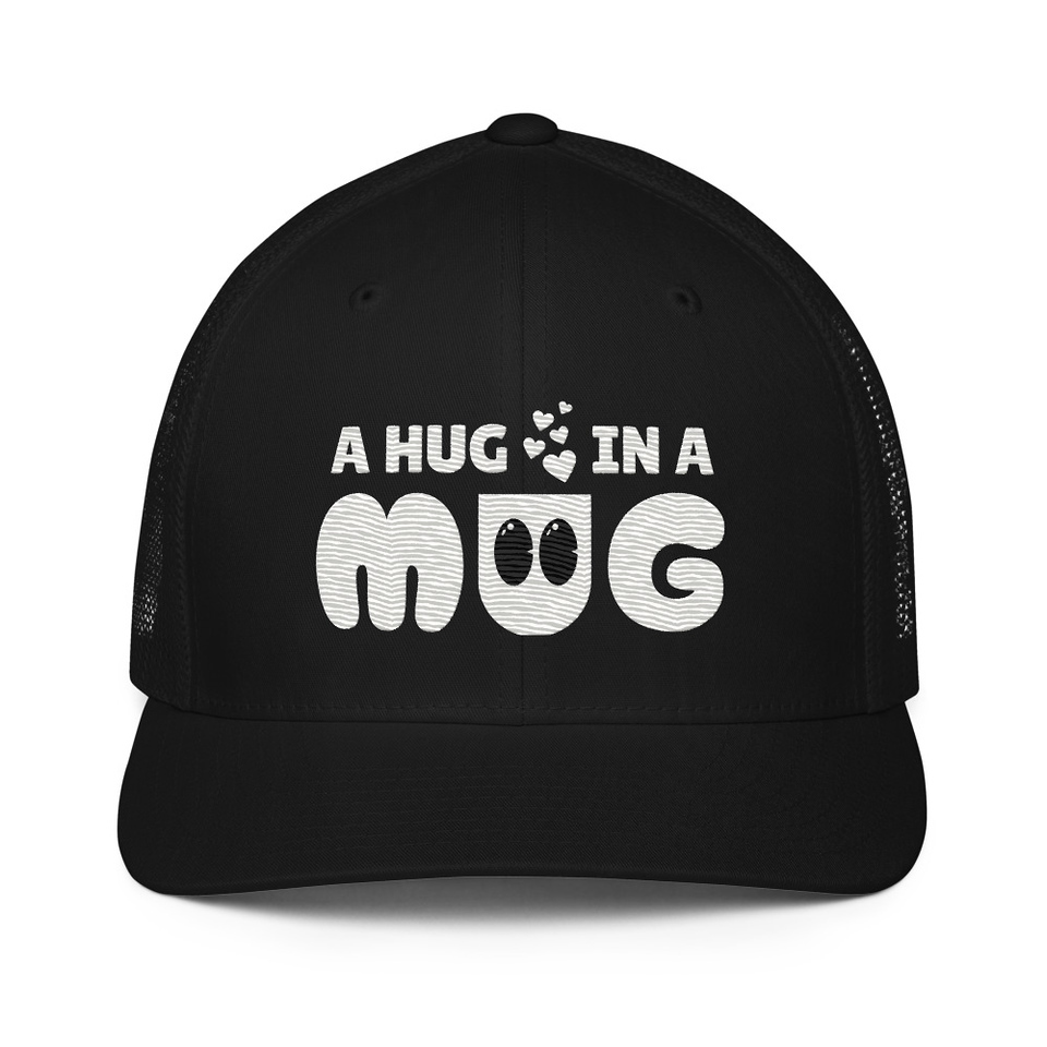 A Hug in a Mug - Funny Cartoon Closed-Back Trucker Cap