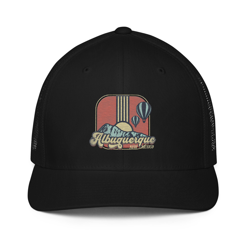 Albuquerque - Retro Hot Air Baloon Closed-Back Trucker Cap