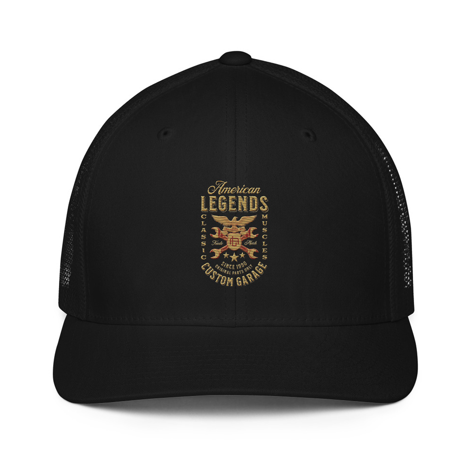 American Legends Garage - Eagle Closed-Back Trucker Cap