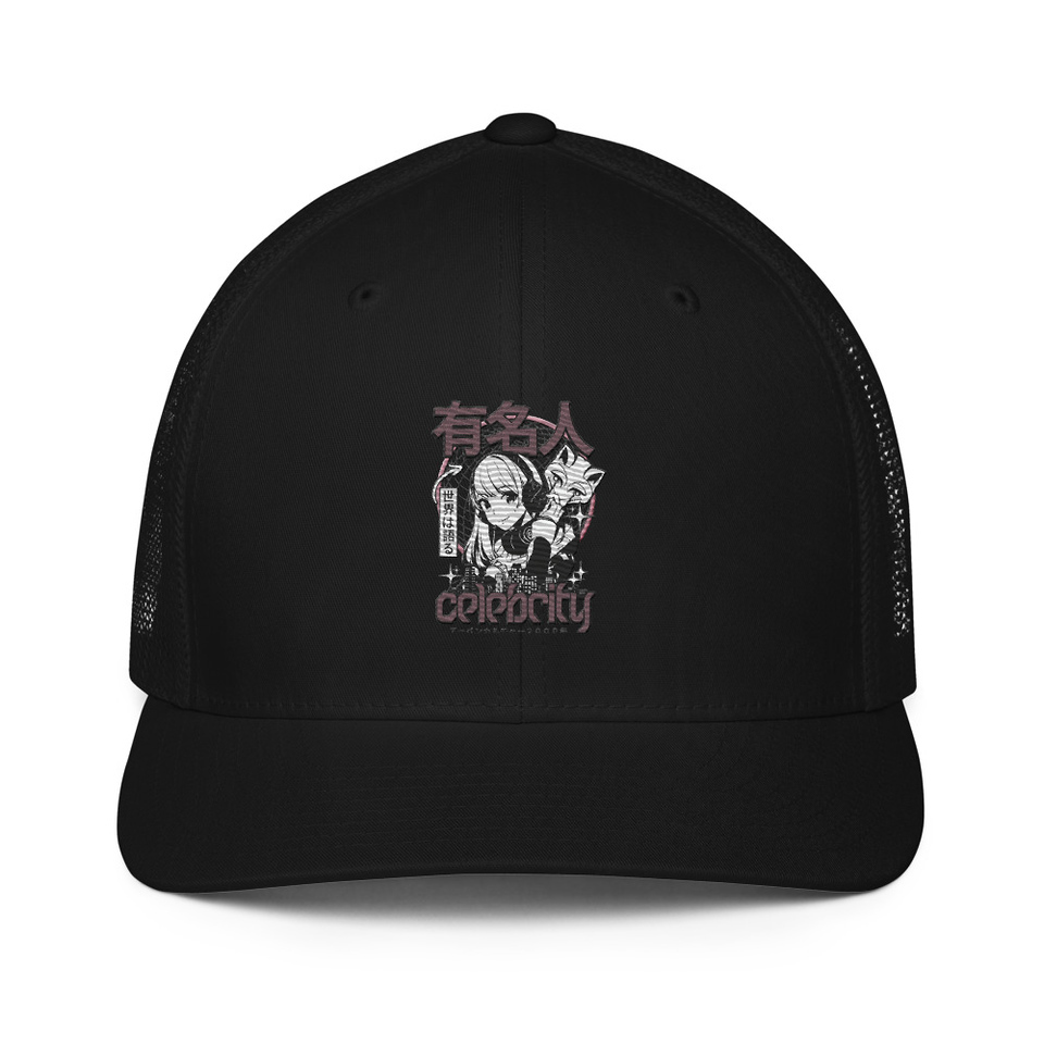 Anime Celebrity Girl - Japanese Cyber Streetwear Closed-Back Trucker Cap