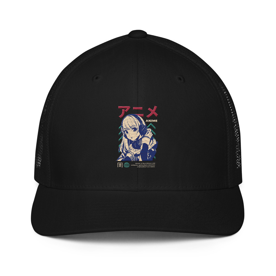 Anime Girl Closed-Back Trucker Cap