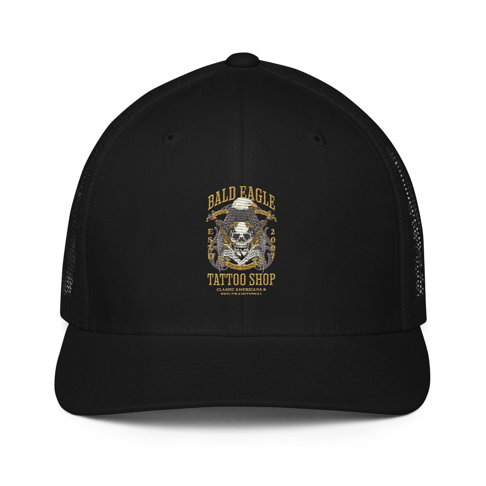 Bald Eagle Tattoo Shop - Skeleton Closed-Back Trucker Cap