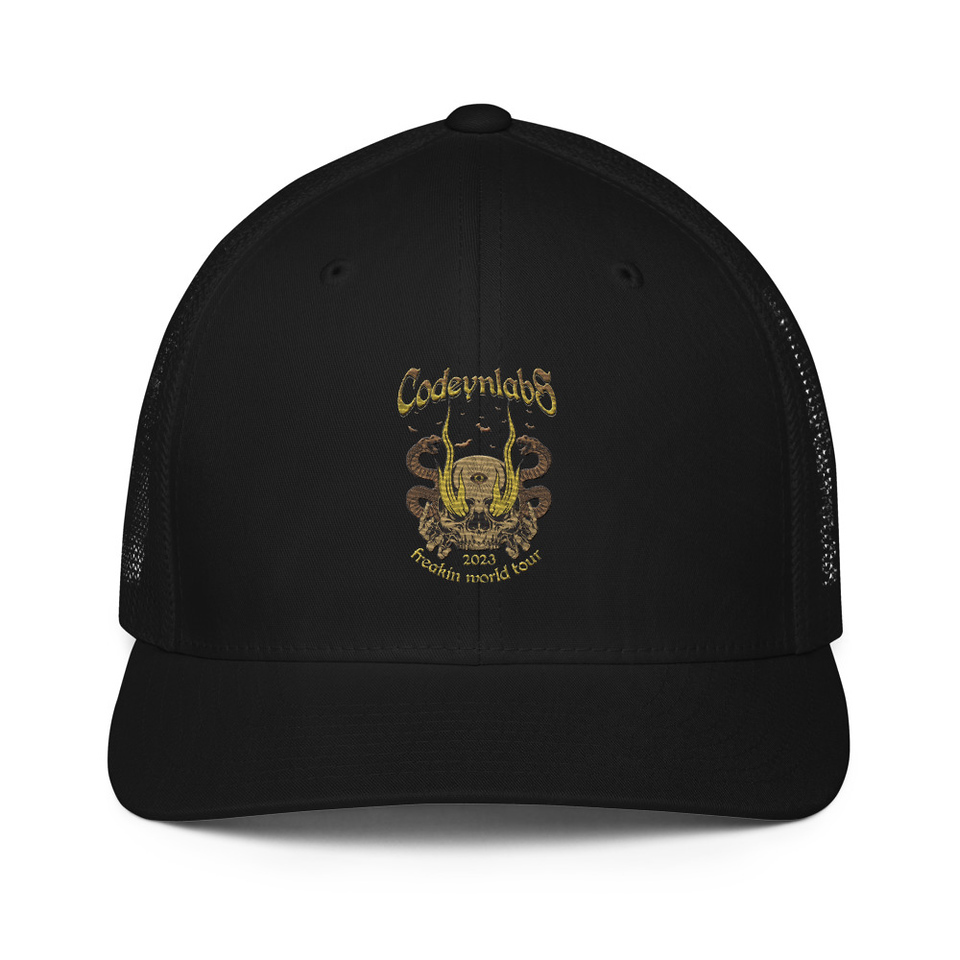 Band Merchandise Tour Illustration Closed-Back Trucker Cap