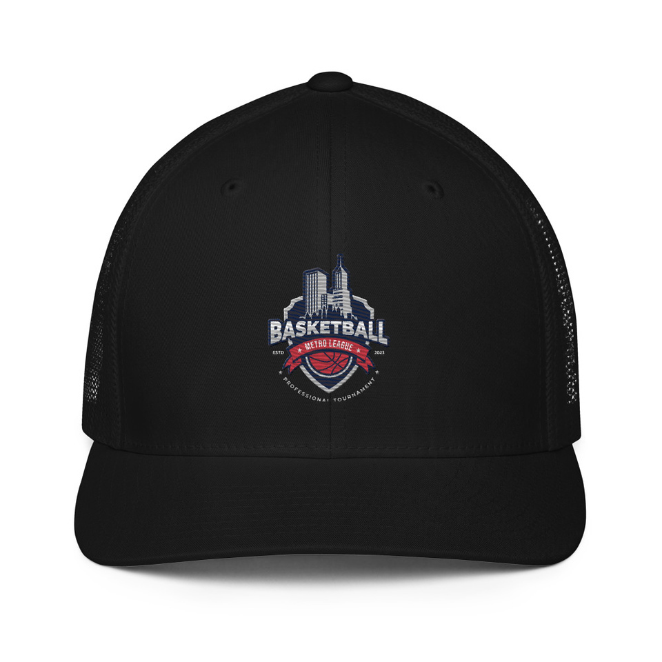 Basketball Sports Logo Closed-Back Trucker Cap