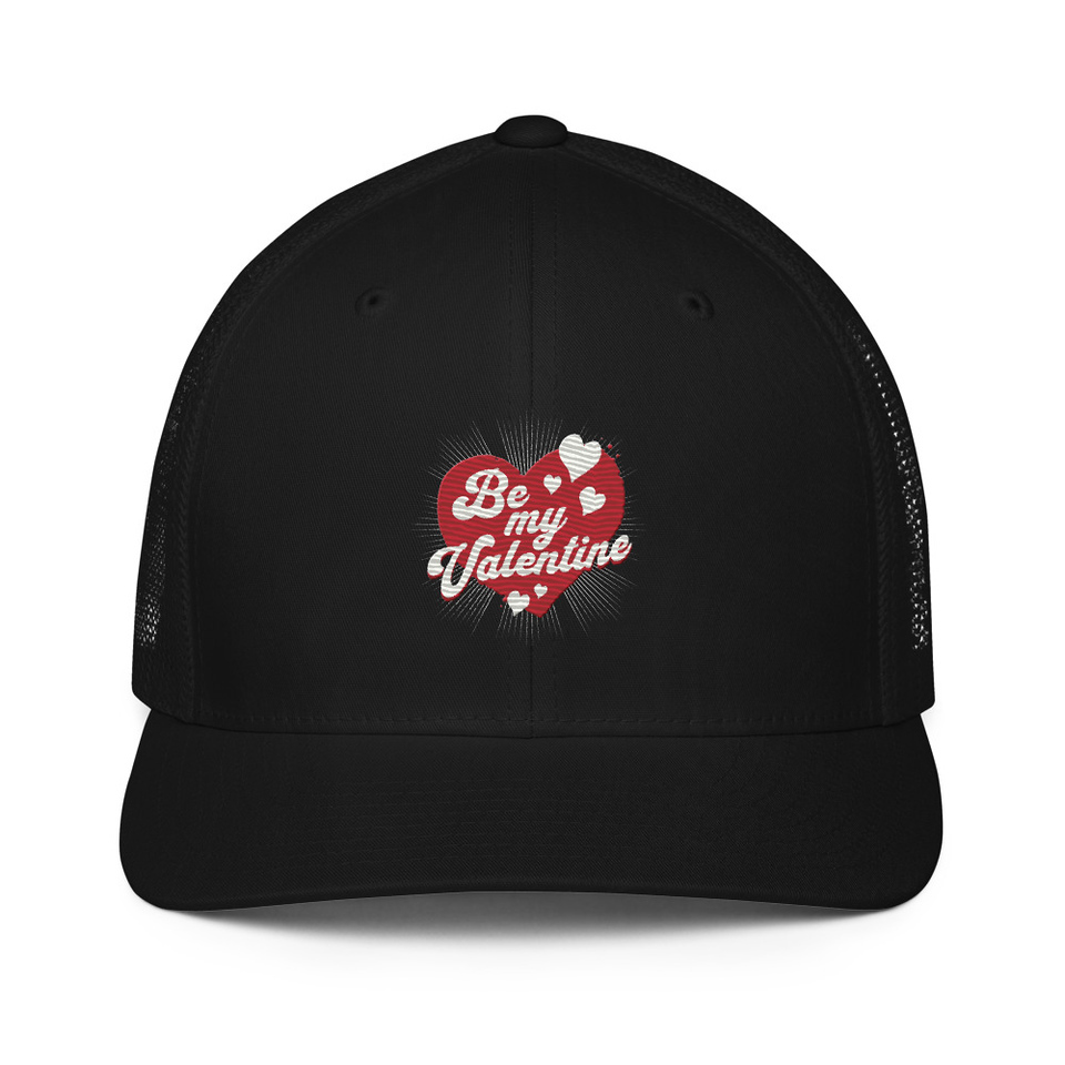 Be my Valentine - Love Heart Closed-Back Trucker Cap