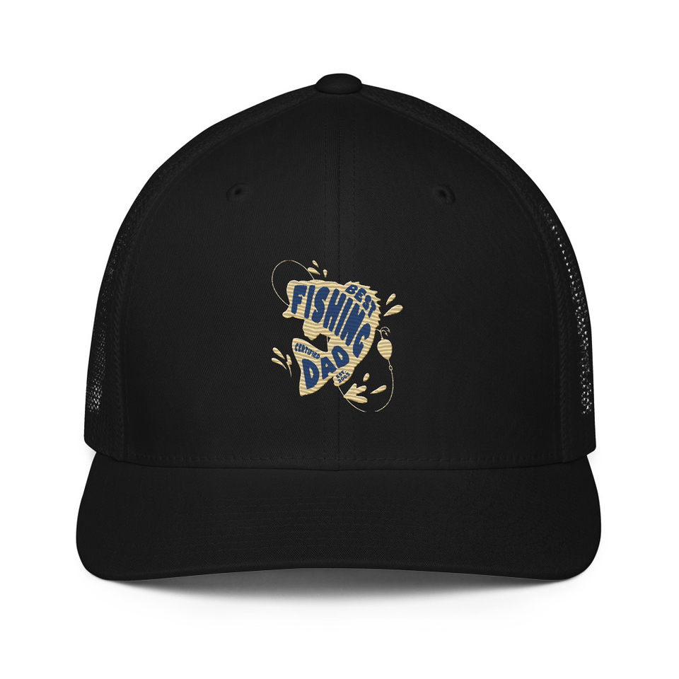 Best Fishing Dad - Typography Closed-Back Trucker Cap