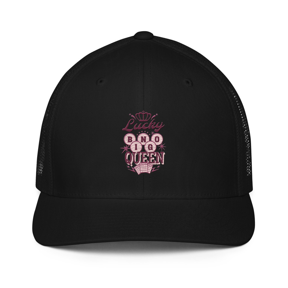 Bingo Queen - Retro Crown Closed-Back Trucker Cap