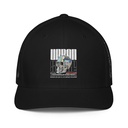 Black 3D Skull Closed-Back Trucker Cap