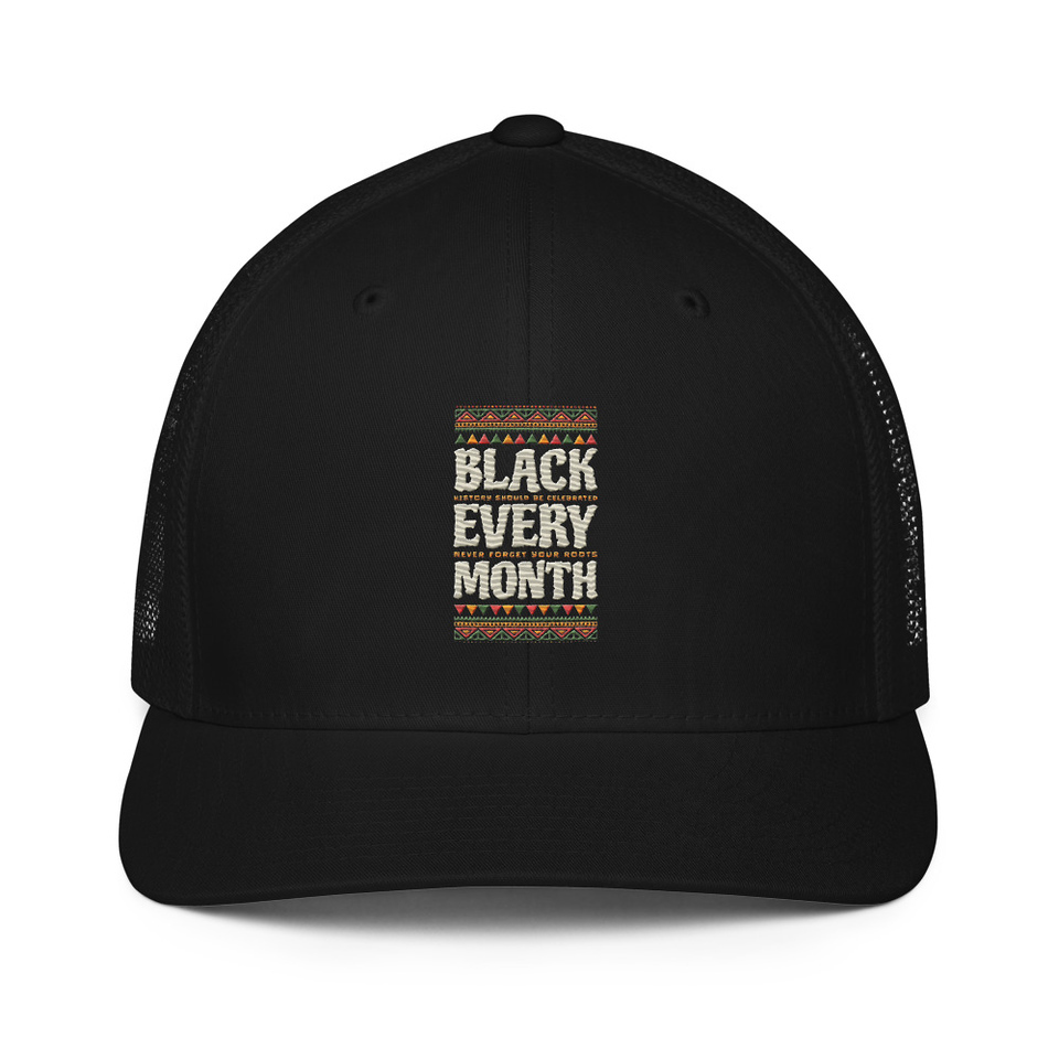 Black Every Month - African American History Closed-Back Trucker Cap