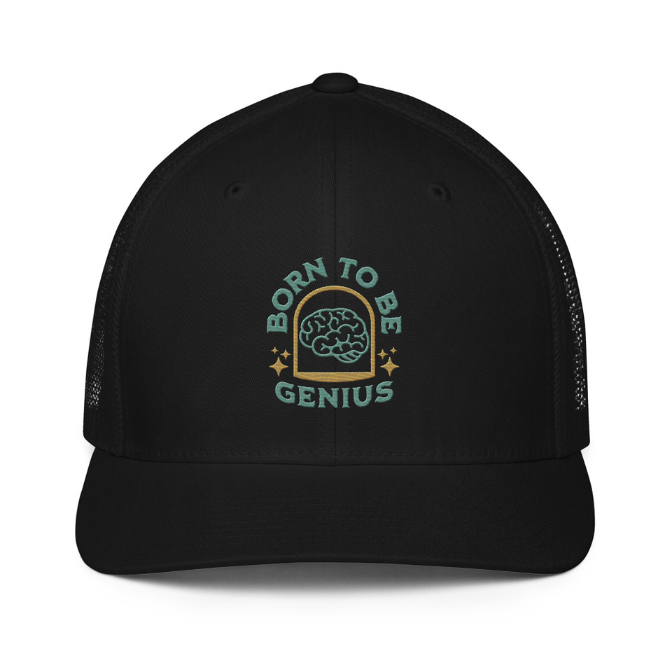 Born To Be Genius - Brain Closed-Back Trucker Cap