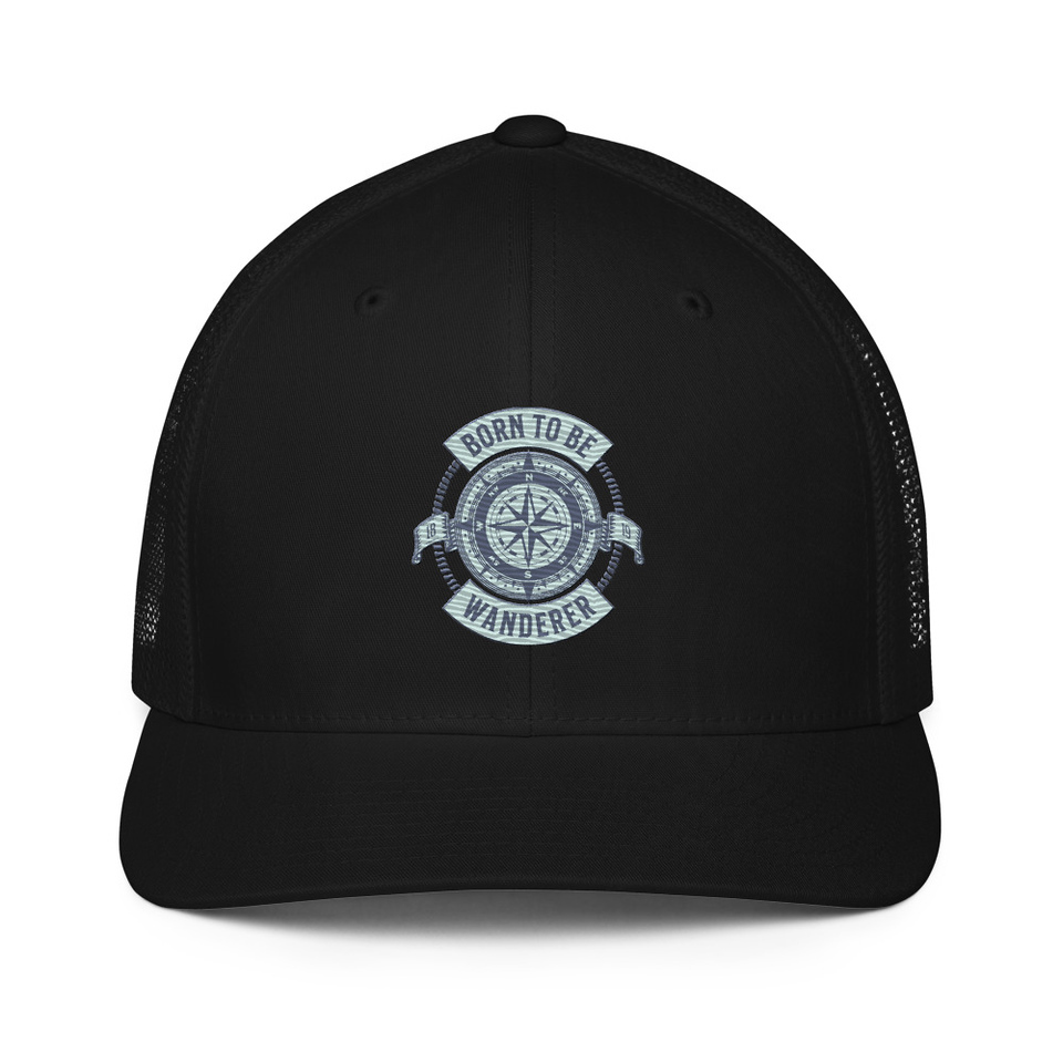 Born to be Wanderer - Compass Closed-Back Trucker Cap