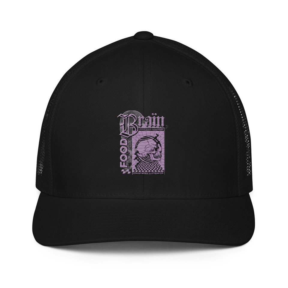 Brain Food - Y2K Skull Streetwear Closed-Back Trucker Cap