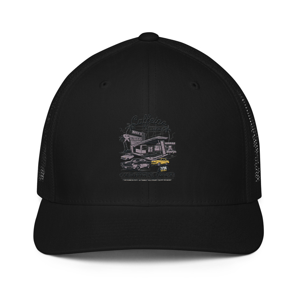 Caffeine Cruisers Closed-Back Trucker Cap