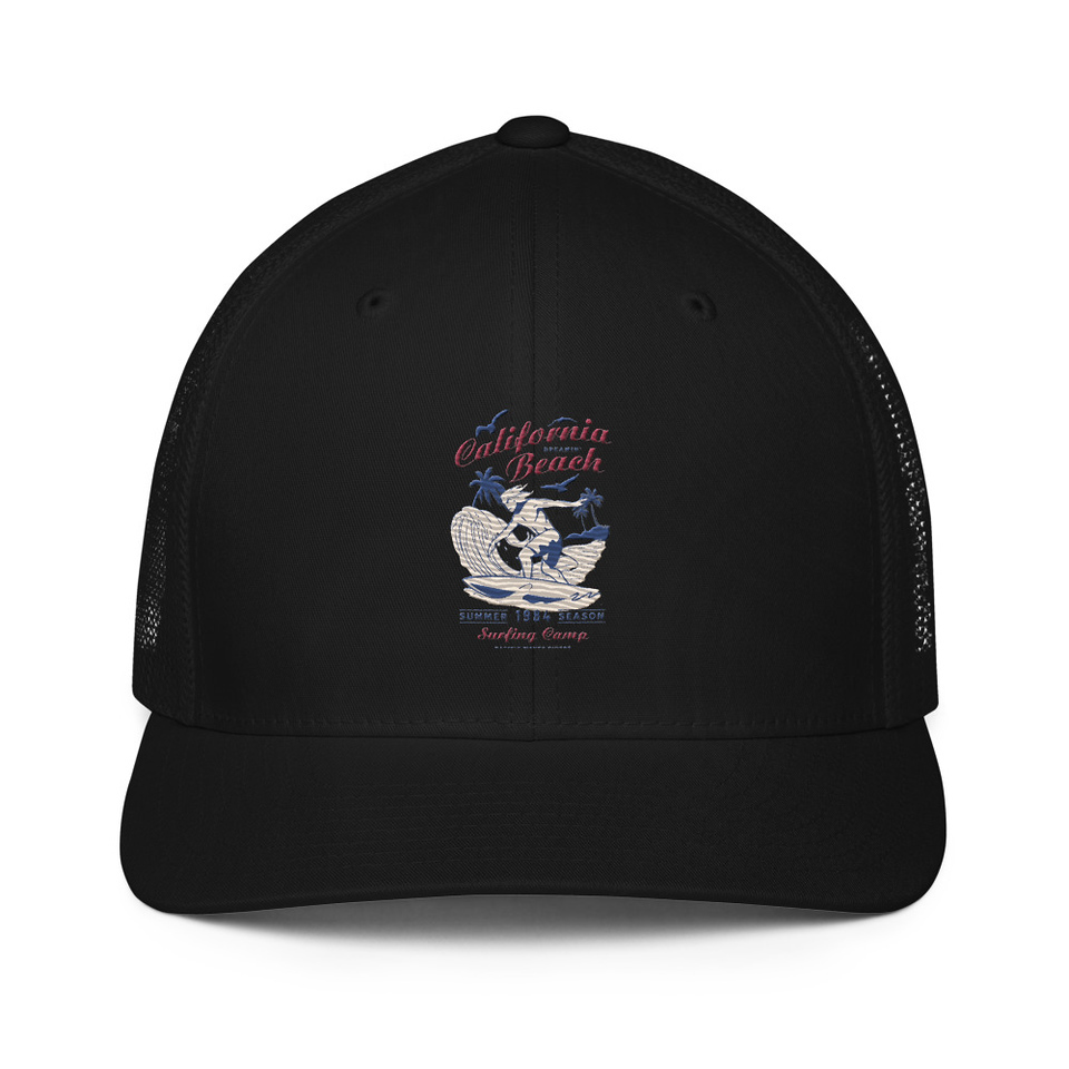 California Beach Surfing Closed-Back Trucker Cap