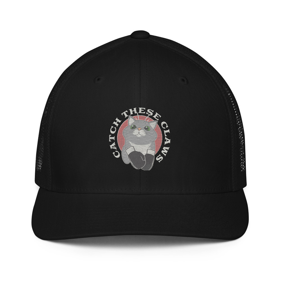 Catch These Claws - Cute Cat Closed-Back Trucker Cap