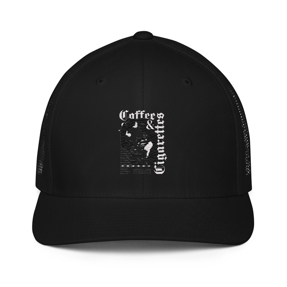 Coffee & Cigarettes Closed-Back Trucker Cap