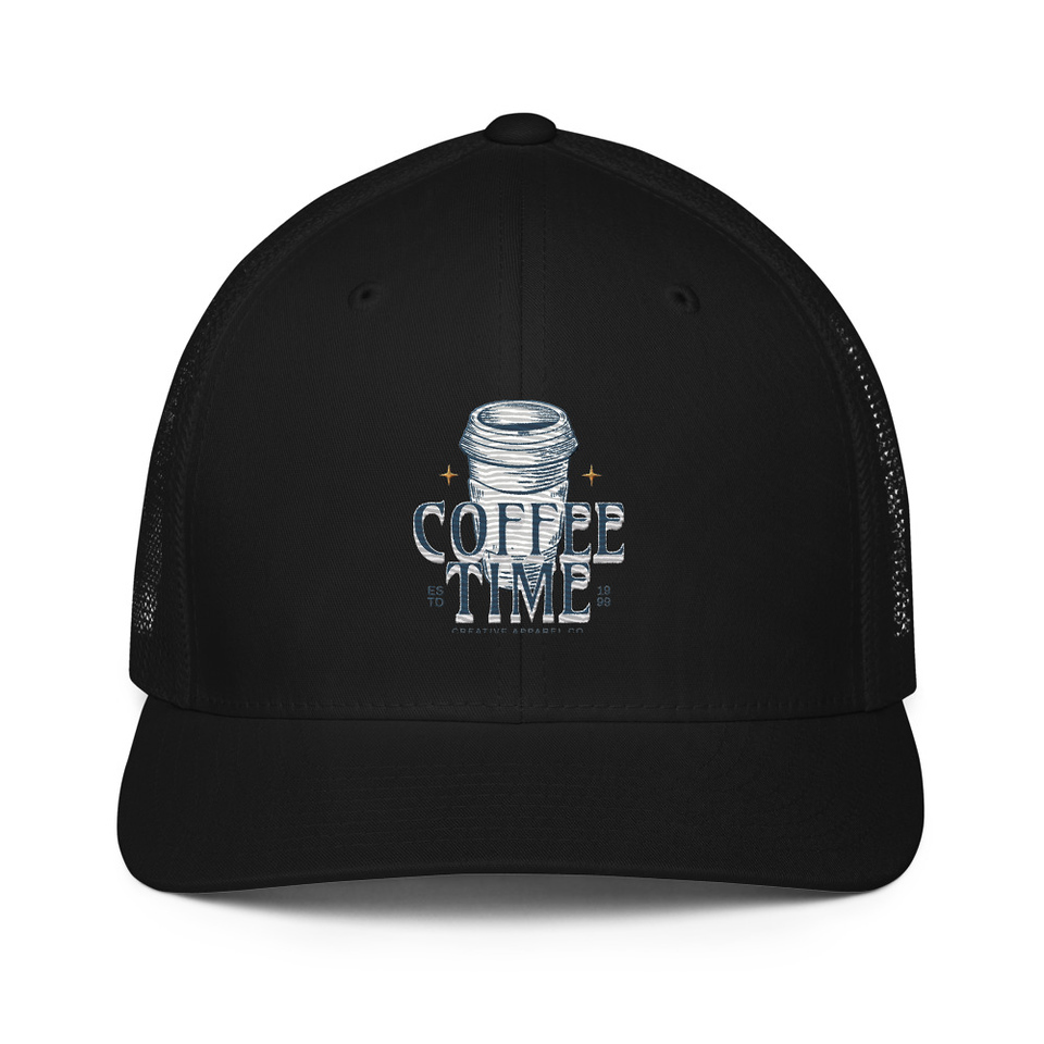 Coffee Time Closed-Back Trucker Cap