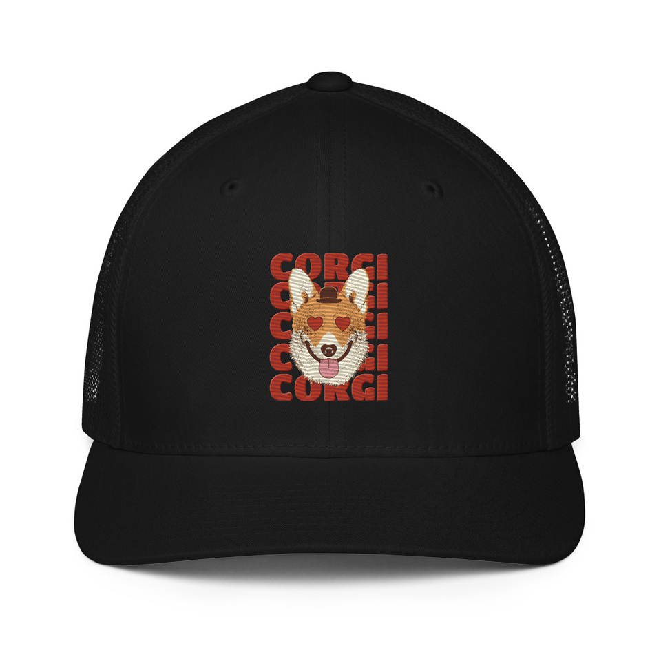 Corgi Loves - Cute Dog Closed-Back Trucker Cap