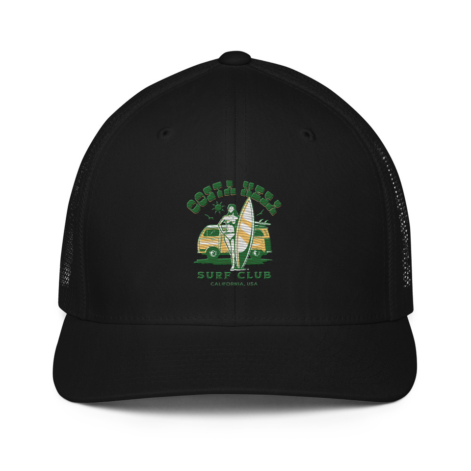 Costa Mesa Surf Club - Campervan Closed-Back Trucker Cap