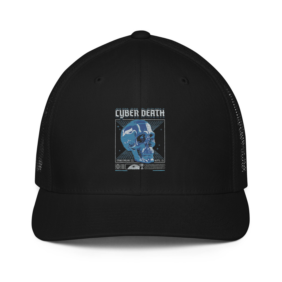 Cyber Death - Skull Closed-Back Trucker Cap